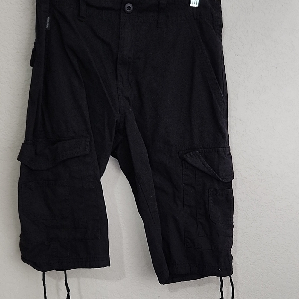 Ring of Fire Shorts Mens Messenger Cargo Size 30 Black Long